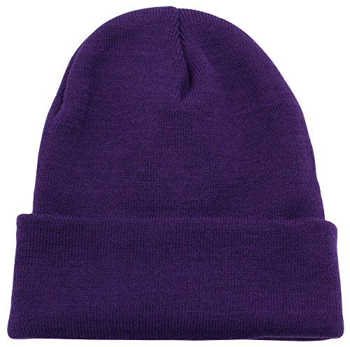 Image of Top Level Beanie Men Women - Unisex Cuffed Plain Skull Knit Hat Cap