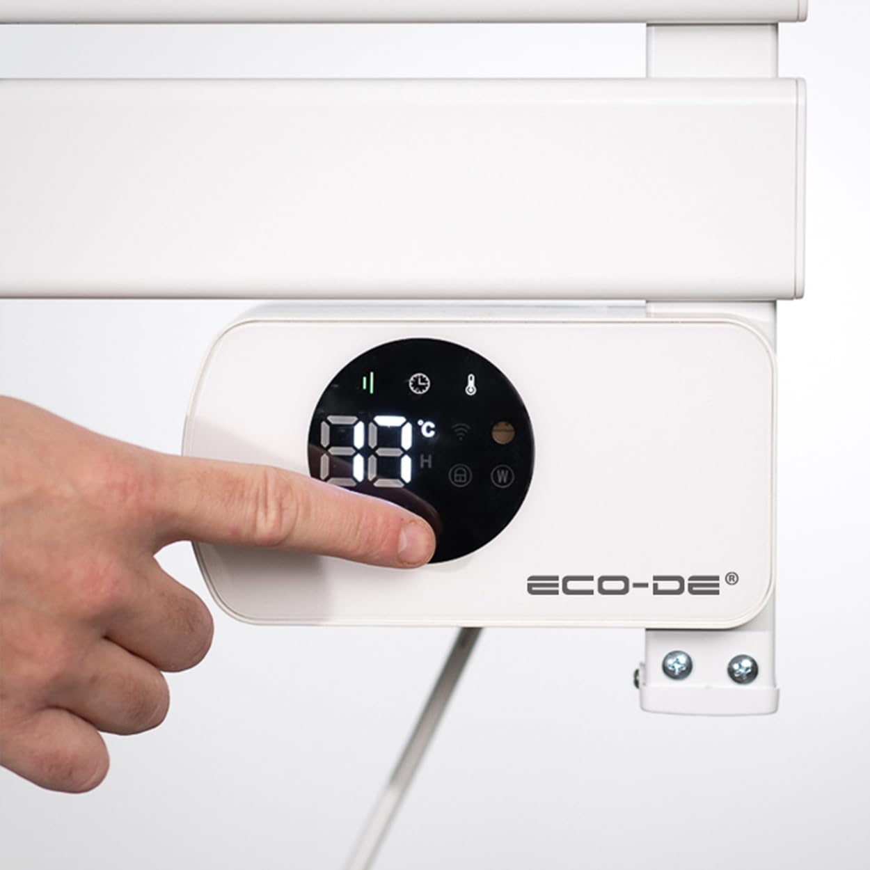 ECODE® Toallero Electrico de Baño con WiFi y Patas, Programable, Pantalla LED, Secatoallas, Control App Tuya - Radiador Secador Calienta Toallas con Termostato, Protección IP24, 500W, Blanco