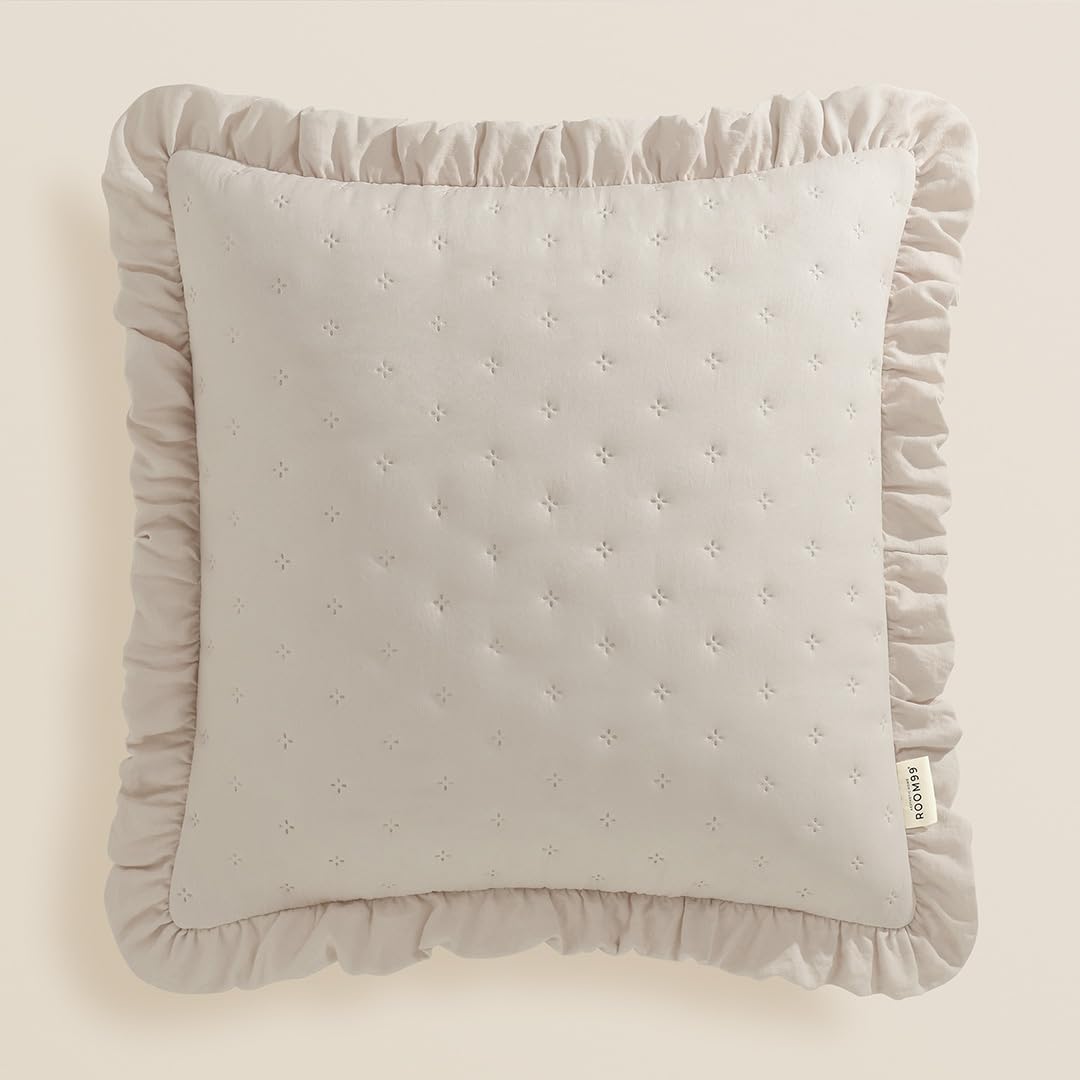ROOM99 Molly - Funda de cojín Decorativa (45 x 45 cm), Color Beige Arena