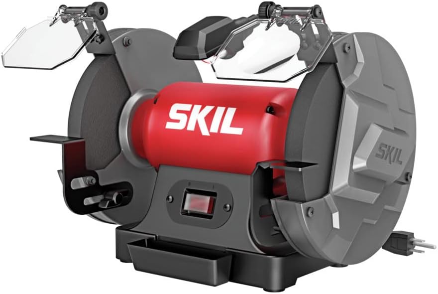 SKIL 3.0 Amp 8 In. Bench Grinder with Built-in Water Cooling Tray