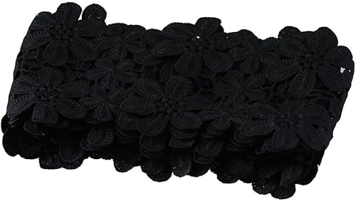 Miniatura 4 de Encaje de 3 yardas de 4.3 pulgadas de ancho con ribete floral bordado para mantel, ropa, vestido de boda, corte y manualidades, ribete de encaje no