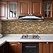 “11.5 x 11.81 ” DIH Peel and Stick Backsplash Tile, Stone Tile Peel and Stick on Kitchen,Bathroom,Wall (Brown) (5 Sheets)