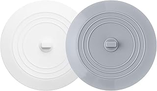 Vaincre 2PCS Bathtub Drain Stopper - 5" Silicone Kitchen Bathroom Hair Water Shower Stopper, Bathtub Drain Plug, Universal Flat Suction Shower Kitchen Cover, Bathroom Laundry Accessories