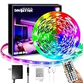 DAYBETTER SMD 5050 Remote Control Led Strip Lights 20ft, RGB Color Changing Led Strip with Remote Control for Room, Bedroom, Suitable for Home Decor, Living Room, Kitchen, Home Party Decoration, 12V