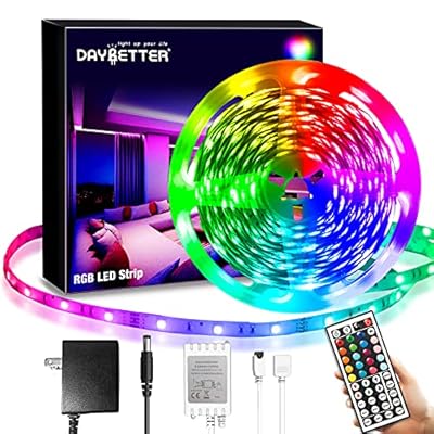 DAYBETTER SMD 5050 Remote Control Led Strip Lights 20ft, RGB Color Changing Led Strip with Remote Control for Room, Bedroom, Suitable for Home Decor, Living Room, Kitchen, Home Party Decoration, 12V