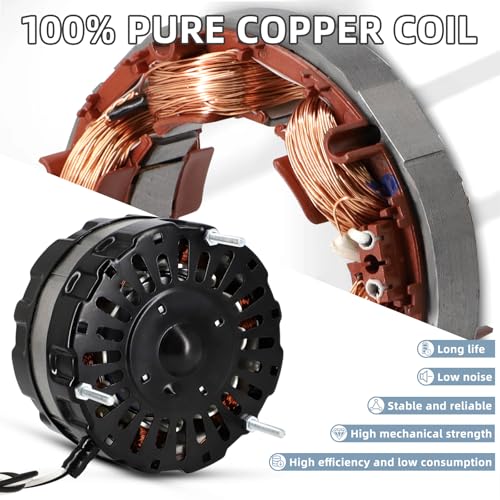 Image of Criditpid F0510B2944, F0510B2497 Power Vent Attic Fan Motor Replacement for Lomanco Lomancool 2000 & 1800 Series. 3.4 Aamps, 120 Volts, 1 /10HP, 1100RPM Motor, 2 PCS.