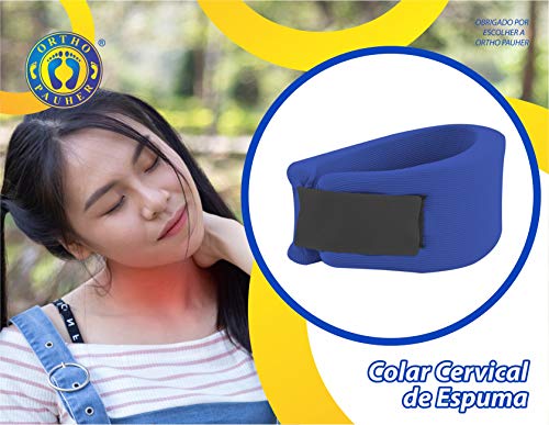 Colar Cervical de Espuma, Ortho Pauher, Azul, Grande