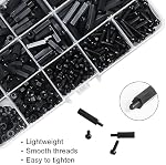 600PCS M3 Male Female Nylon Hex Spacer Standoffs Screws Nuts, Motherboard Standoffs and Screws Assortment Kit, Threaded Pillar for Circuit Board PCB Motherboard (Black)