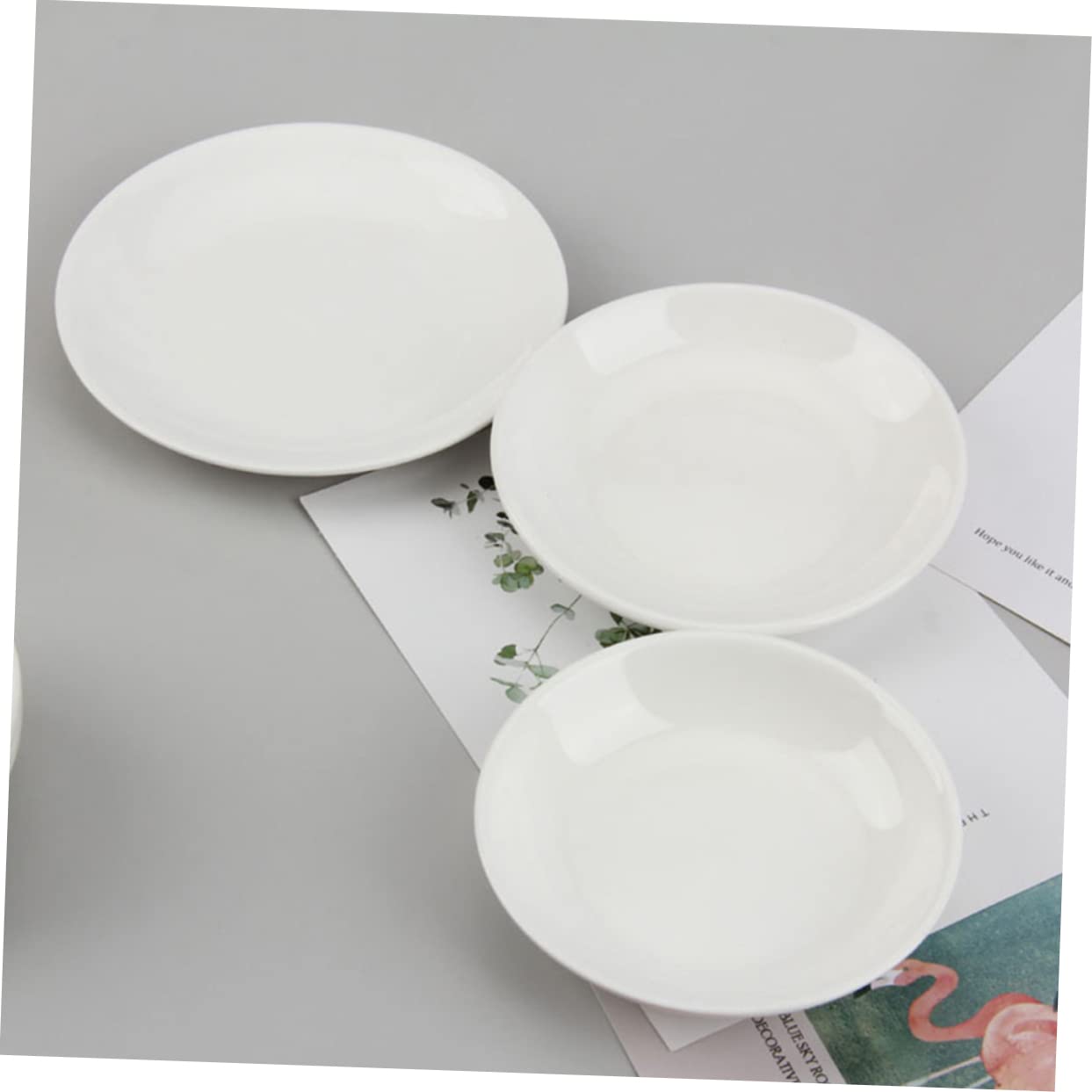 STOBAZA 2Pcs Round Ceramic Seasoning Plate for Aromatherapy Diffuser Electric Oil Burner Home Condiment Dish for Snacks