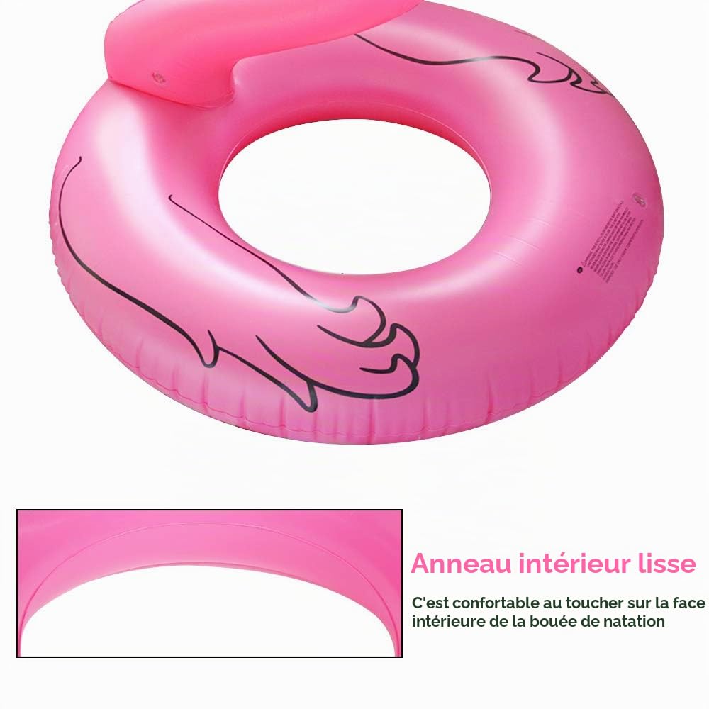 Bramble Bouée Flamant Rose Gonflable 105 Cm – Pour Piscine Et Plage, Adultes Et Enfants – Solide, Facile à Gonfler, Sécurisée