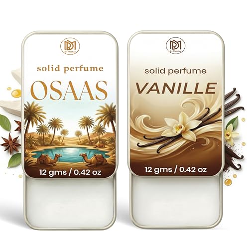 Image of Dr.Mashur Solid Perfume |Vanille&Osaas Alcohol Free Wax Perfume Balm, Long Lasting | Pocket Tin 12g, Pack Of 2| Non Greasy Smooth Glide, Travel Friendly Men And Women