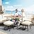 YITAHOME Patio Wicker L-Shaped Furniture Set, All-Weather Rattan Outdoor Conversation Sofa Set for Backyard Deck with Soft Cushions,Ottomans and Plastic Wood Dining Table (Light Brown+Beige)