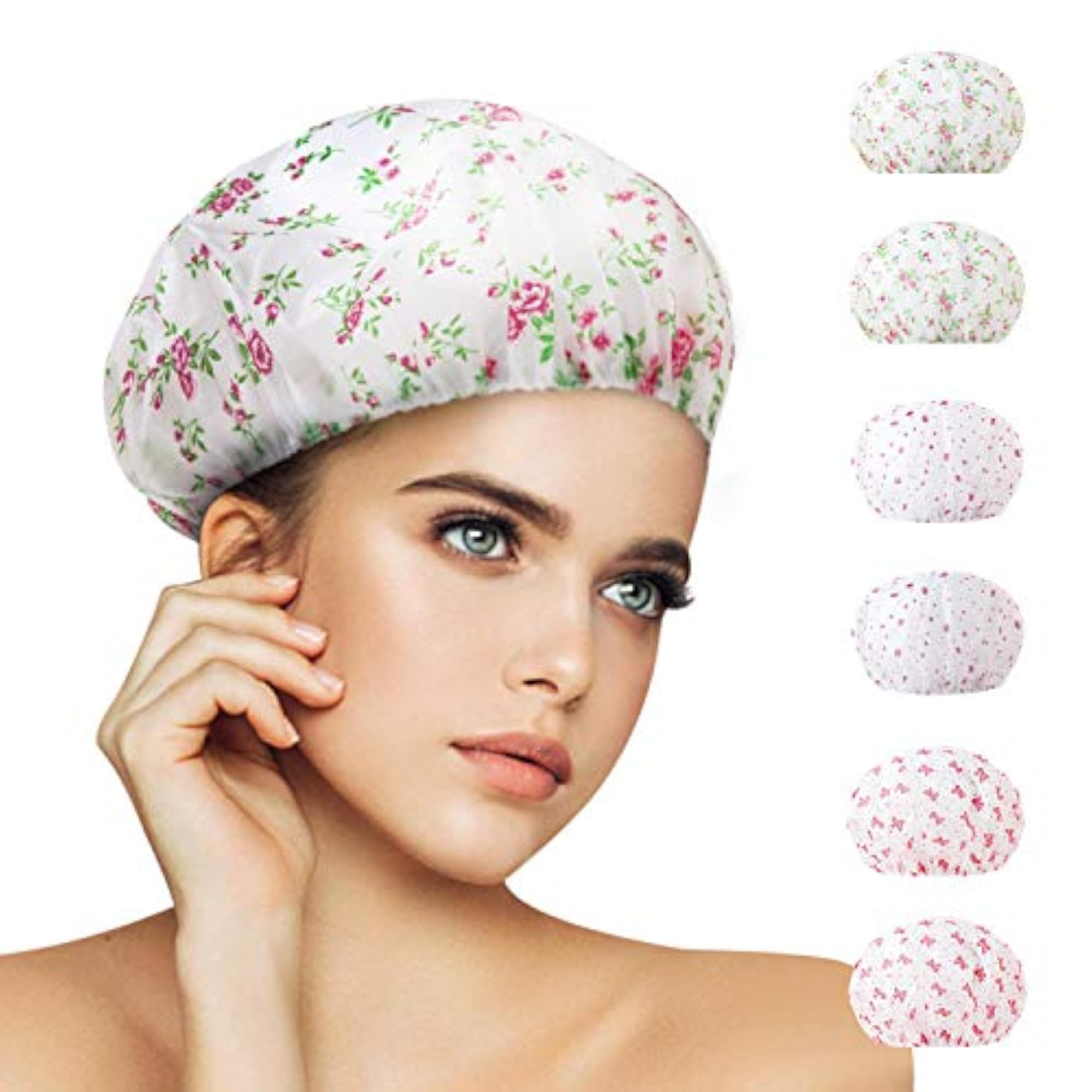 Multicolour Waterproof Elastic Band Plastic Reusable Shower Caps