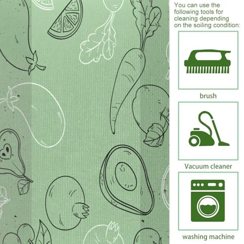 Alfombrillas de cocina antideslizantes VAPOKF verdes alfombras lavables absorbentes para hogar 4
