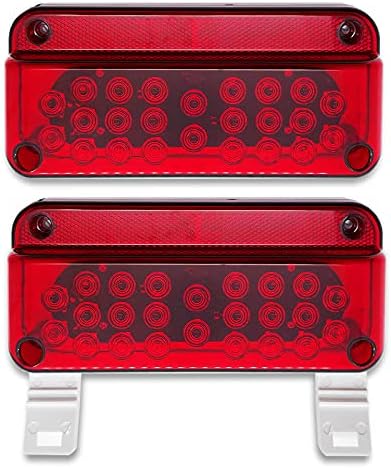 VINAUO LED Trailer Lights, RV Tail Lights LED, RV Brake Lights, RV Tail Lights Brake Stop Turn Trailer Lights, Camper Tail Lights with Red Reflex Surface Mount White Base Brackets Trailer Tail Lights