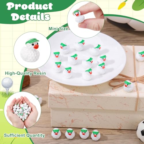 Image of 50 Pcs Golf Ducks Toy Figures, Mini Resin Ducks Bulk, Tiny Duck Figurine Dress up Game Toy for Party Favors (Golf Ducky)
