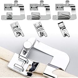 Dobladilladora Brother DECARETA Prensatelas para máquina de Coser, de Acero Inoxidable, 6 Unidades, para máquina de Coser, pie para Dobladillo, pie de Dobladillo, Color Plateado, multifunción