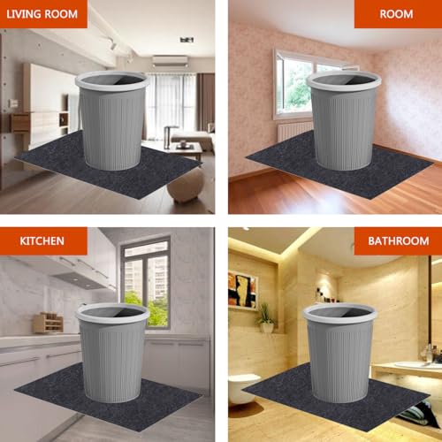 Image of Premium Trash Can Mat - Durable, Non-Slip, Absorbent Material,Waterproof Floor Protector for Kitchen, Bathroom, and Outdoor Use(24inx20in)