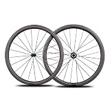 ICAN FS 40 1435g 40mm Ruedas de Carbono Carretera Bicicleta 25 mm de Ancho Clincher Tubeless Ready Borde 20/24 Agujeros Shimano/Campagnolo 10/11 Velocidad