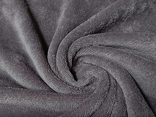 Tissu éponge en bambou gris CRS Fur Fabrics, coupon de 1m x 150cm pour couture