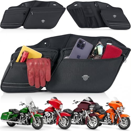 Nomad Motorcycle Saddlebag Organizers Pair Fits For (2014-24) Touring Models Street Glide Road King Road Glide Electra Glide Hard bag Insert Travel Storage Drop-in Saddlebag Liners w/Tool Pockets