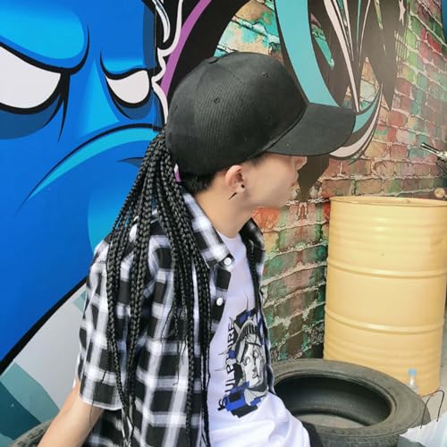 Gorra de béisbol con trenza y peluca miniatura 7