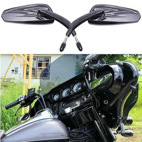 Rétroviseurs pour Harley Roue Libre FLRT en alliage robuste noir - 6