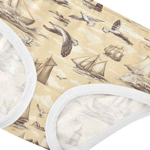 Girls Underwear Soft Cotton Lighthouses Ships Seagulls Kids Panties in Sizes 2/3t, 4t, 5t, 6 and 84