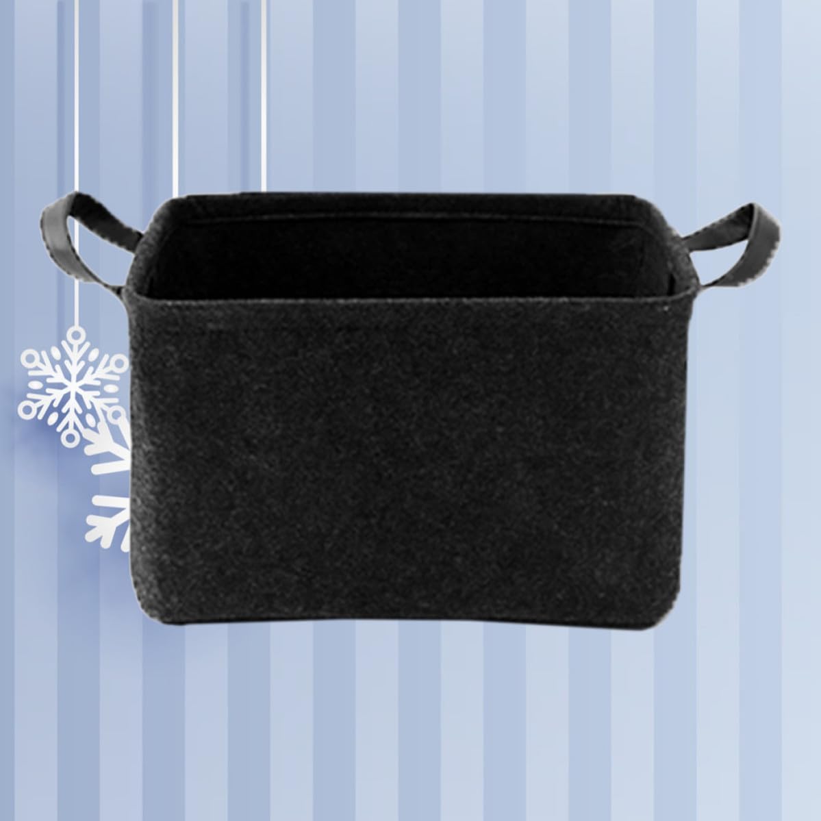 Portable Felt Storage Basket with Carry Handles, 13x9x7.9in