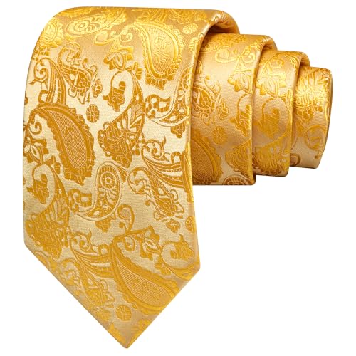 Image of GUSLESON 3.15 inch(8cm) Fashion Paisley Ties Mens Woven Jacquard Necktie for Wedding