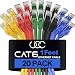 CAT6 Ethernet Cable - 1 Foot - 20 Pack - LAN - UTP - CAT 6 - RJ45 - Network, Patch, Internet Cable - 1 ft - 0.3 Meters - Available 1FT - 6FT in Length