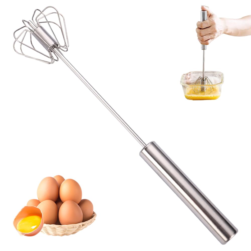 Stainless Steel Egg Whisk 2025 New Semi-Automatic Whisk Hand Push Rotary Whisk Blender for Baking Cooking Kitchen Hand