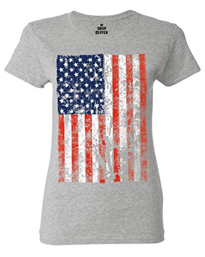 T-shirt drapeau USA femme grande taille XXXL fini les hauts trop serrés YOYAO
