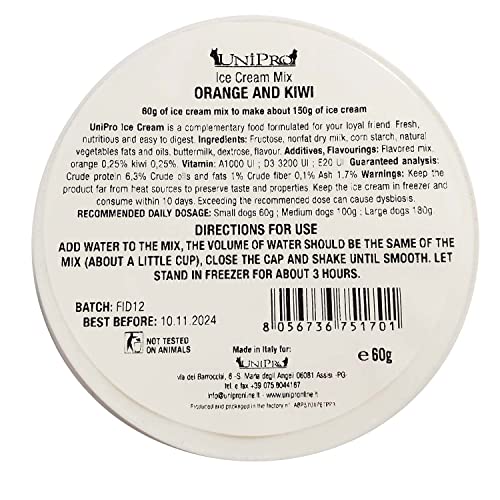 Unipro Gelato per Cani e Gatti Fresco Gustoso Kiwi...