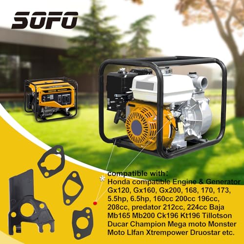Image of SOFO Carburetor Gaskets Fit for Honda GX200 GX160,Predator 212,Coleman CT200U BT200X,For 224cc,196cc Engine Carburetor