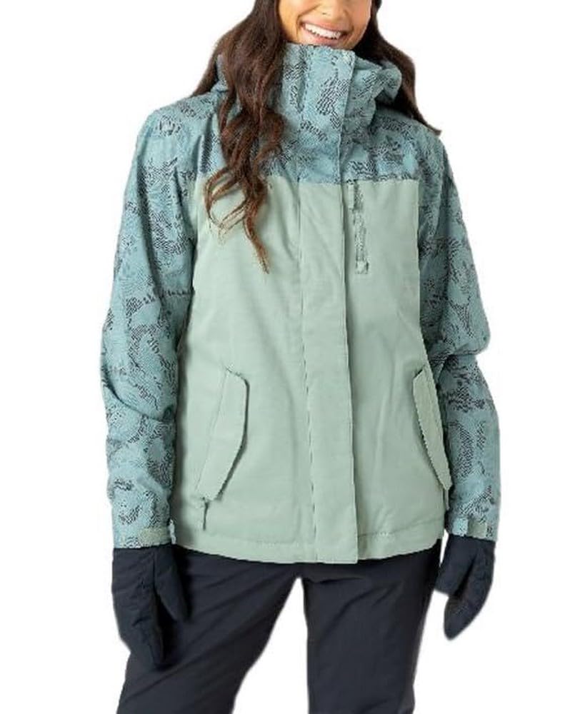 Roxy Damska kurtka narciarska Jetty Block Insulated, Szkicownik Lily Pad, S