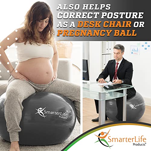 image for SmarterLife Products SmarterLife Exercise Ball Yoga Ball for Fitness, 