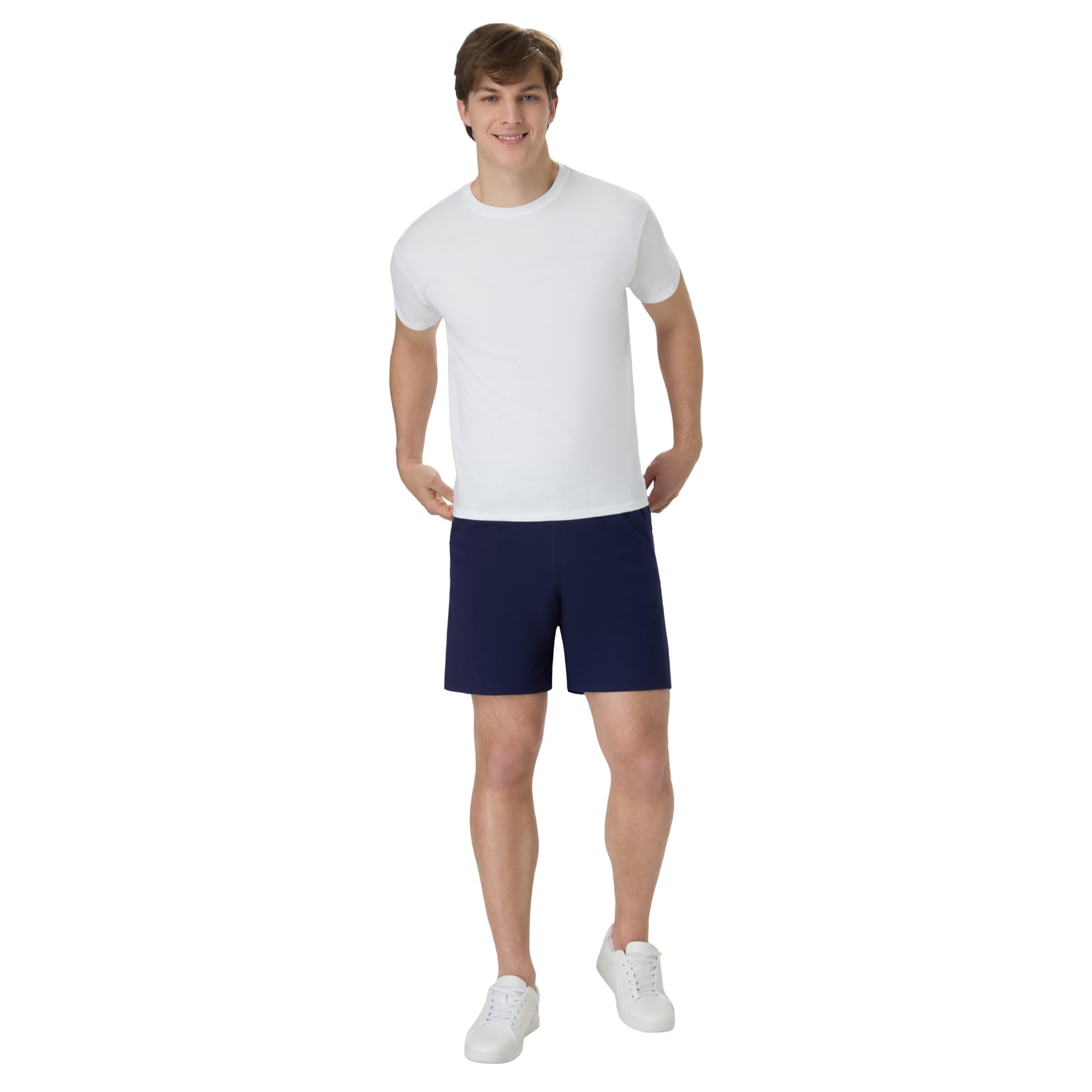 Hanes - Originals - Pantaloncini da Palestra in Cotone con Tasche, 17,8 Cm, Pantaloncini Uomo