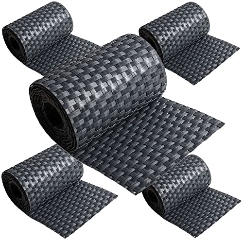 Lot de 5 bandes brise-vue en polyrotin pour clôture double barre - 19 à 255 cm - Anthracite