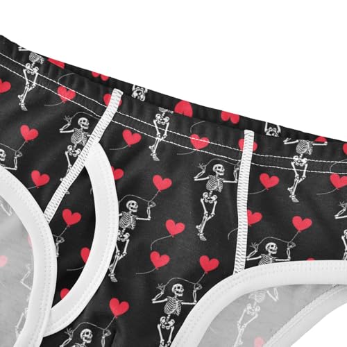 Boys' Exclusive Briefs Toddler Underwear 95% Combed Cotton Boxerbriefs 2T Skeleton Skull Heart Pattern 254