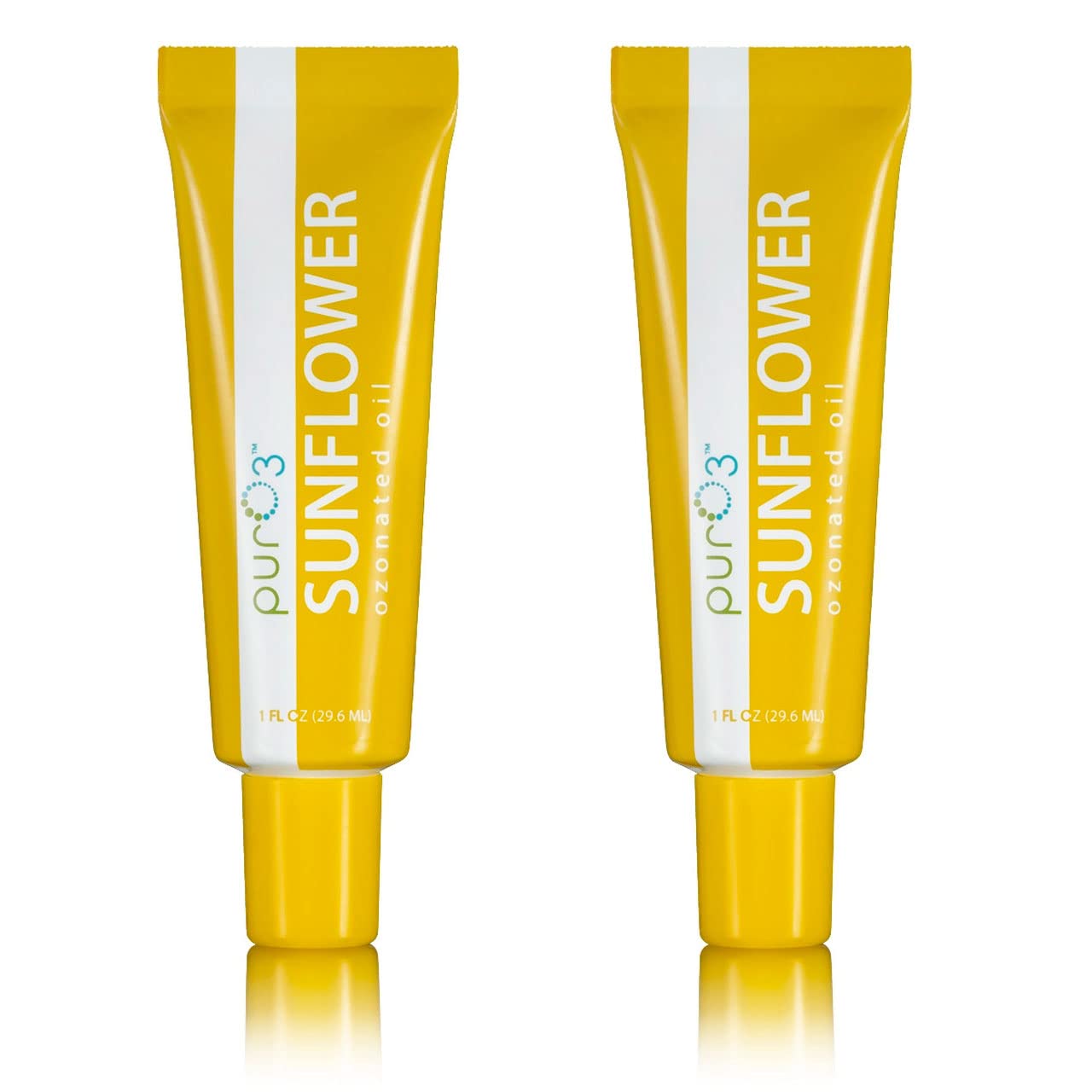 PurO3 Ozone-Infused Sunflower Oil – Pure, Natural, Organic Skincare for Face & Body – Oxygenated Healing Lotion for All Skin Types – O3 Therapy Oil, 1 oz Travel Size Tube