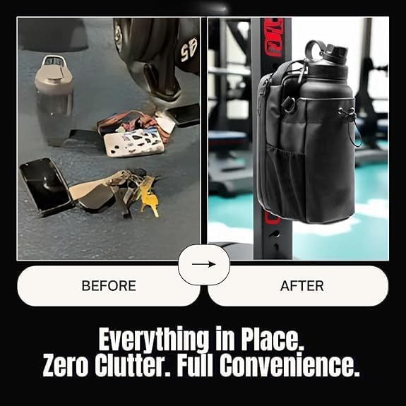 Image of Magnetic Gym Bag | Water Bottle Holder Bag | Unisex Compact Sports Pouch | Magnetic Bottle Bag | Sling Bag | Magnet Water Bottle Holder | Magnetic Sport Bag for Men and Women- (Gym Bag)