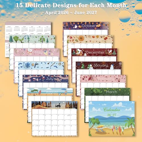 Image of Small Desk Calendar 2026-2027 - Standing 2026 Desk Calendar, APR.2026 to JUN.2027, 8 inch x 6 inch, Monthly Flip Desktop Calendar with Stickers, Your Personal Desk Planner for Home Office