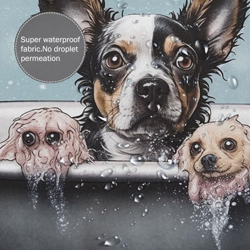 Rideau de douche chien lavable et imperméable pour une salle de bain moderne
