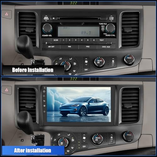Image of Android 12 Car Radio Stereo for Toyota Sienna 2011-2014 Wireless CarPlay Andriod Auto 2G+32G with SWC WiFi GPS Navigation DSP Bluetooth FM Radio