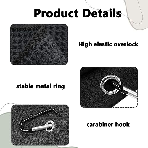 2 Pcs Absorbent Golf Towel Multifunction Golf Towels for Golf Bags with Clip for Gym Beach Jogging Cycling Hiking Outdoor Sports Perfect for Golf Enthusiasts Outdoor and Sports Enthusiasts - Image 3