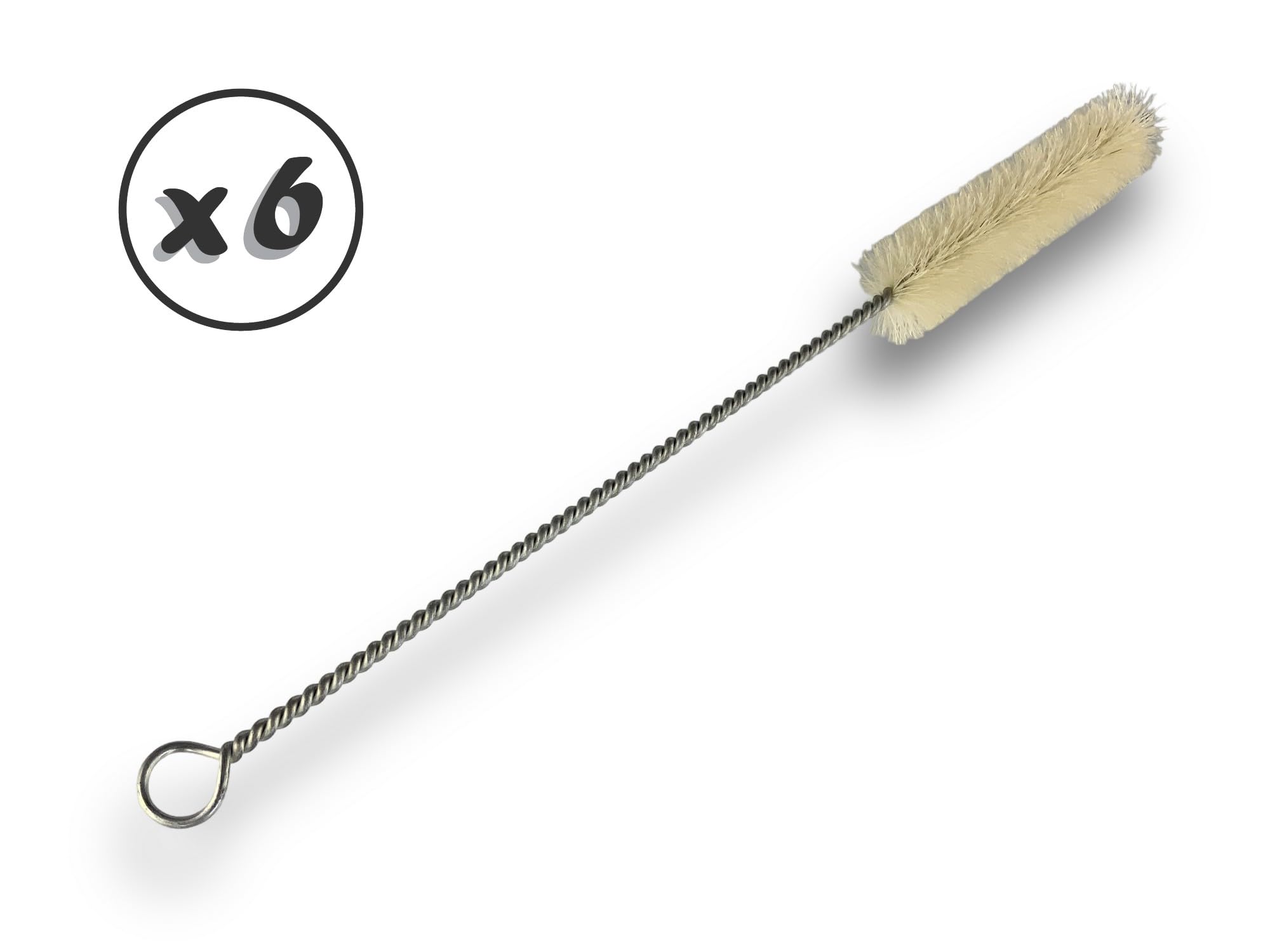 6 sztuk uniwersalnych szczotek jedwabnych | Ø 25 mm | wypełnienie 100 mm | długość 300 mm | czyszczenie szczotek | rurociągi | KIBROS 13_025_300Sx6