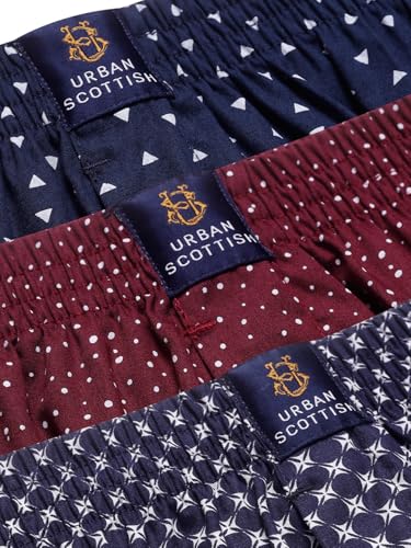 Image of Urban Scottish Ultra-Comfortable Men's Boxer Pants - 100% Cotton Material with A Stylish Print - Soft and Stretchy Elastic Waist Band - Dynamic Movement and Hardwearing Stitching - Breathable with A Gentle Snug Fit