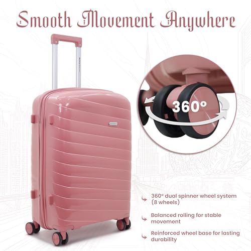 Image of Sarjah Polypropylene Suitcase Trolley Bag | TSA-Type Lock | TSA-Type Lock, 360 Dual Spinner Wheels, Aviation-Grade Telescopic Handle, Matte-Gloss Finish