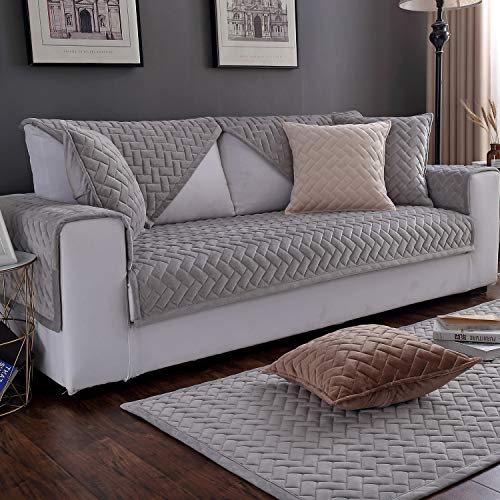 Royhom Sectional Sofa Cover, Sectional Couch Covers, Sofa Seat Covers, Velvet Sofa Slipcover